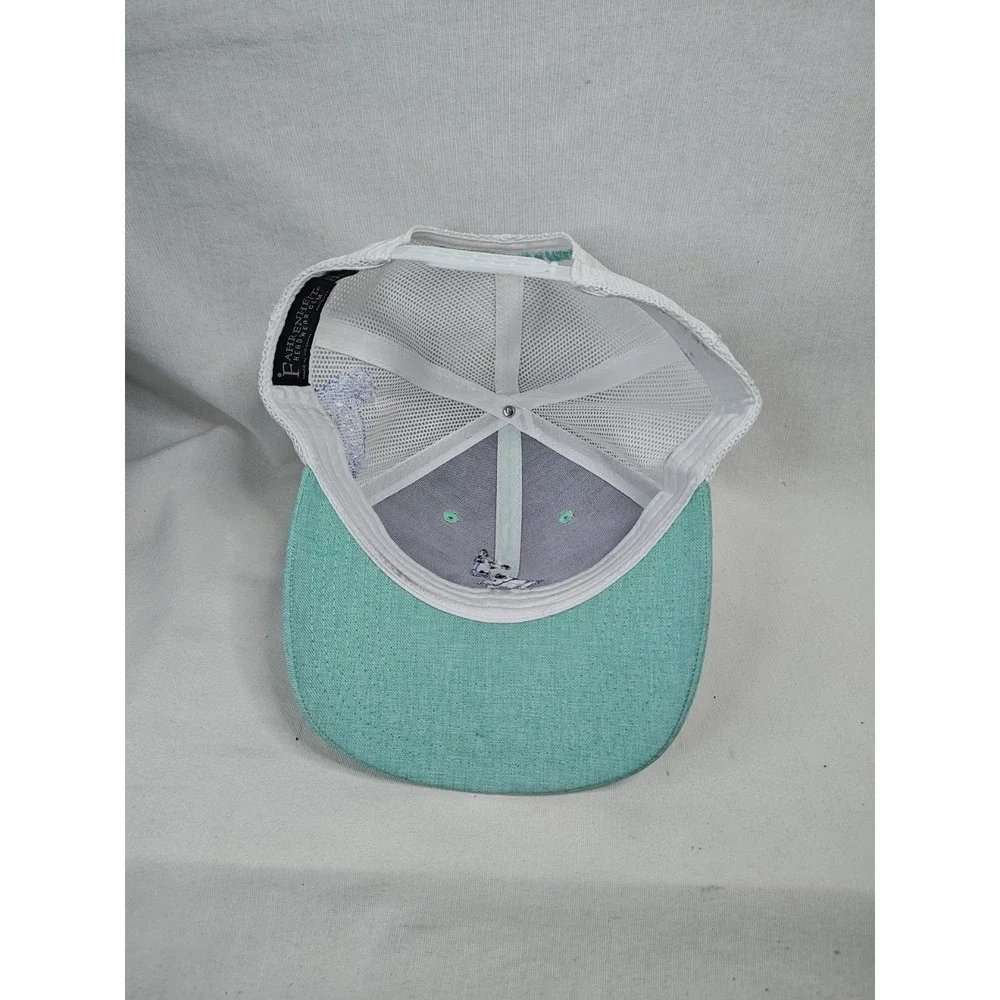 Nautical Fish Cap Hat Turquoise‎ Blue White Snapback Adjustable Men's Casual